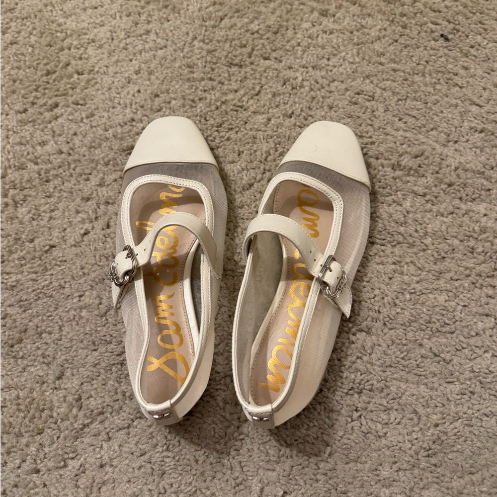 Sam Edelman White Mary Jane Flats